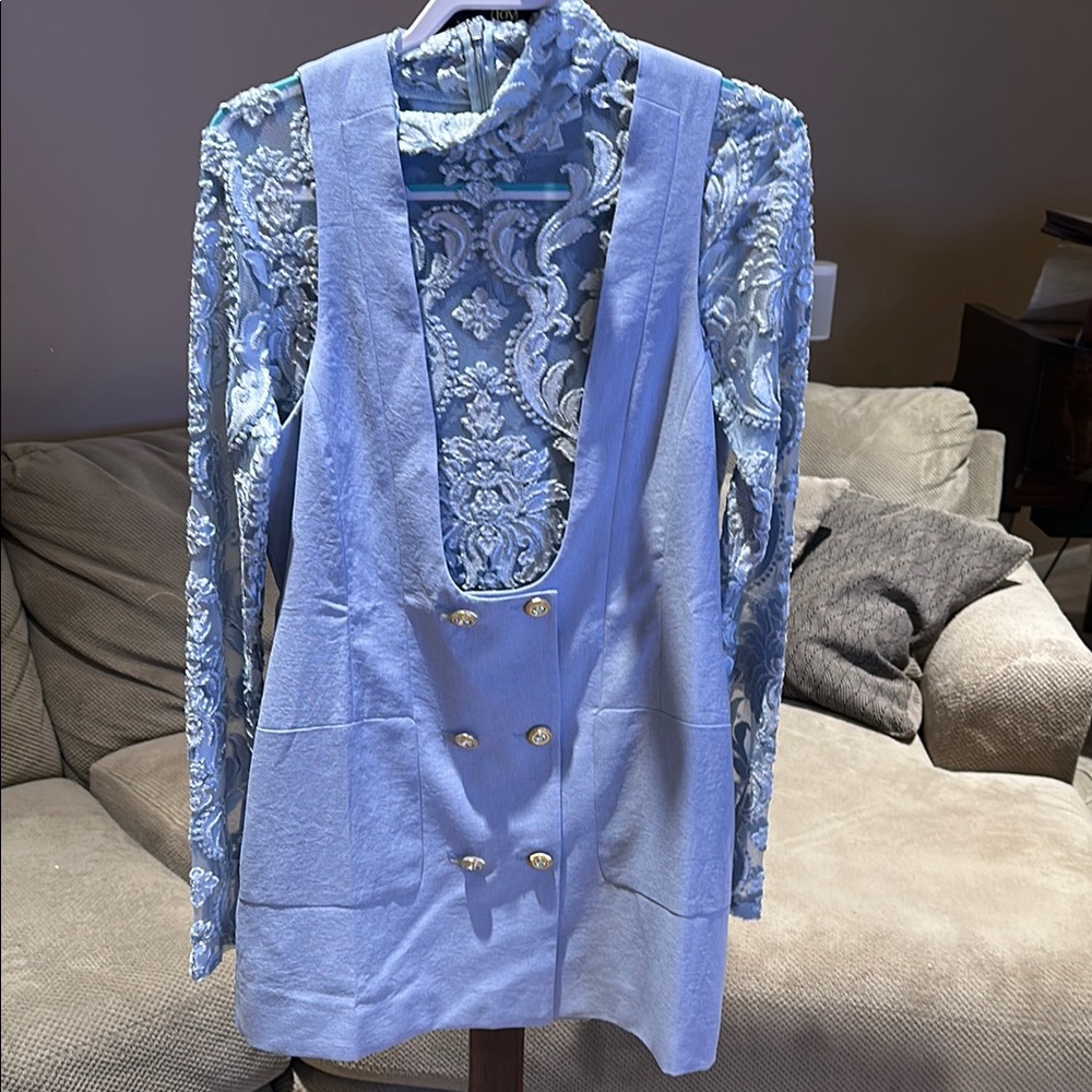 Elegant Blue Lace outfit